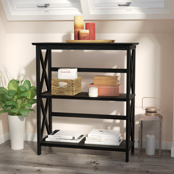 Ebern Designs Kettner 34'' H x 29.5'' W Solid Wood Etagere Bookcase & Reviews Wayfair